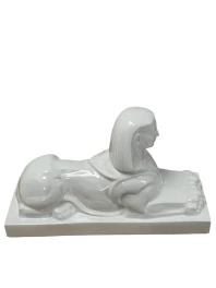 1920s Ceramic Sculpture of a Sphinx by Charles Vos for De Spinx Maastricht